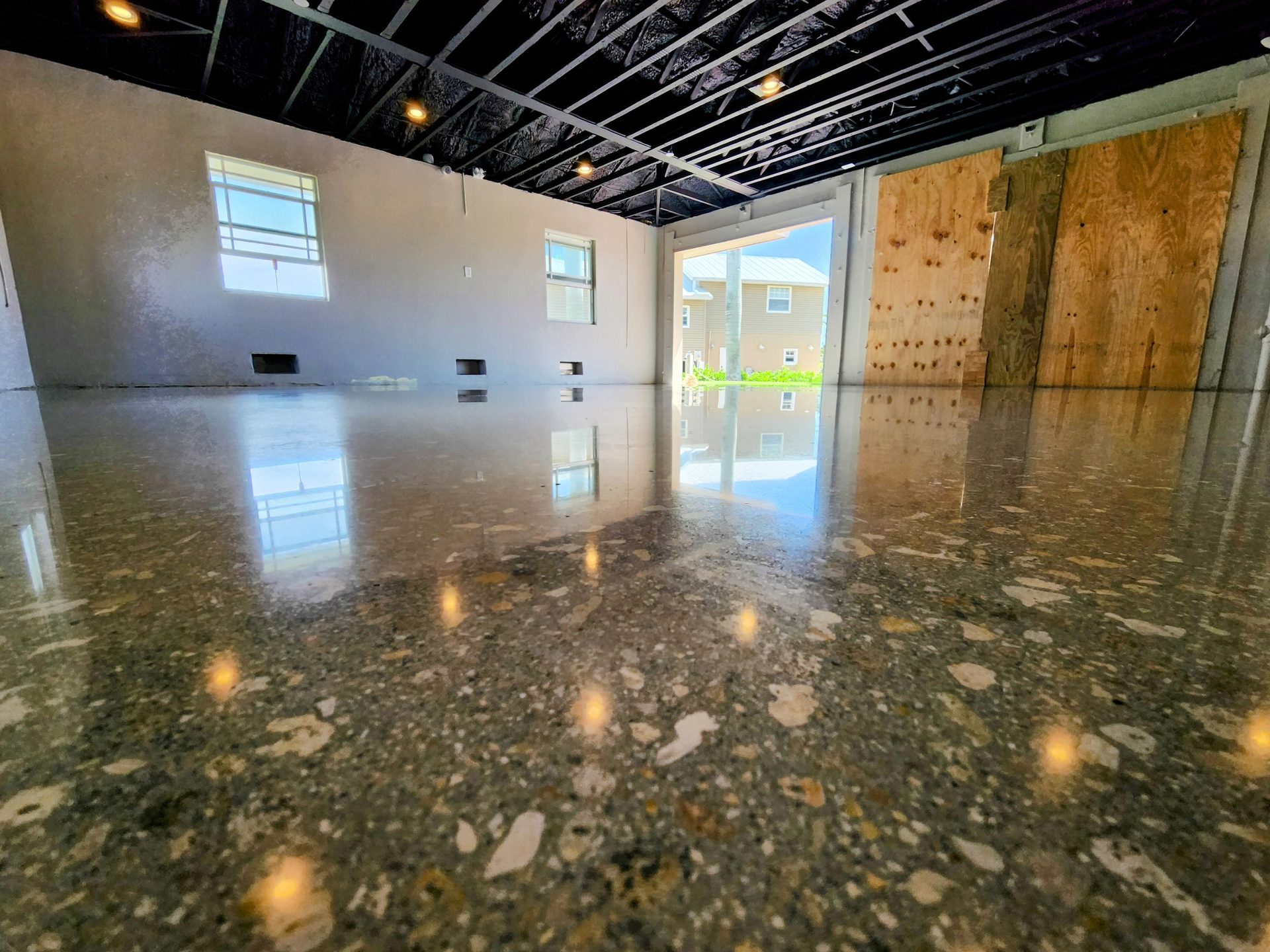 Commercial interior polished concrete